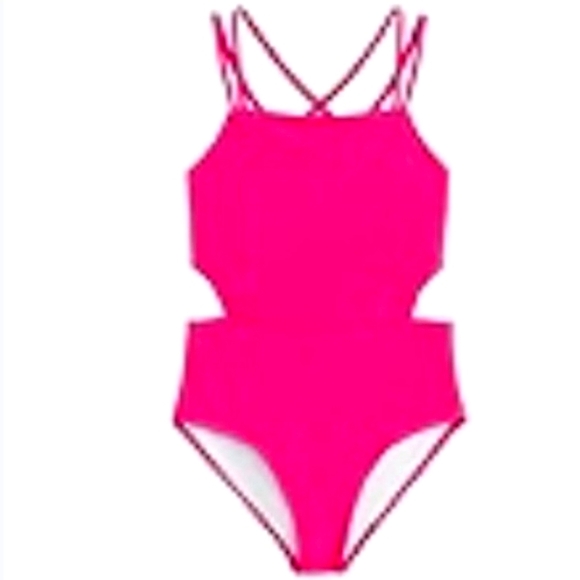 Vibrant Pink Cutout Swimsuit Girls Size #16 - Picture 5 of 5
